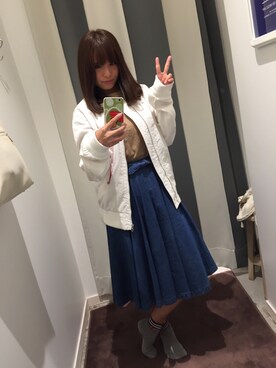 「原宿」｜「アイテム（ミリタリージャケット）」を使った、サンさん（レディース・156cm）の秋コーディネート