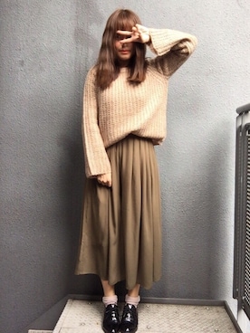 「フレアスリーブ」｜サンさん（レディース・156cm）の冬コーディネート