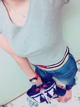 「TOMMY（トミー）のアイテム（腕時計）」を使った、ちゃんゆりさん（レディース・159cm）の夏コーディネート