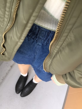 「MELLOW（メロー）のアイテム（その他アウター）」を使った、makudawellさん（レディース・152cm）の春コーディネート