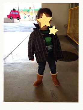 「アイテム（ナイロンジャケット）」を使った、keeyuuさん（キッズ・100cm）の冬コーディネート