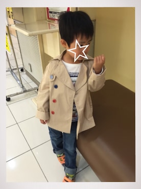 「5歳」｜「アイテム（トレンチコート）」を使った、keeyuuさん（キッズ・110cm）の秋コーディネート