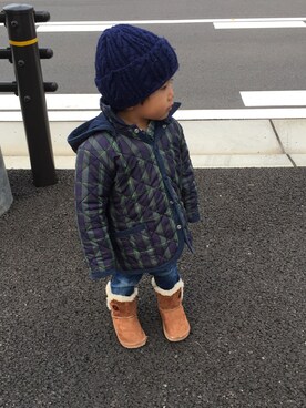 「アイテム（ナイロンジャケット）」を使った、keeyuuさん（キッズ・90cm）の秋コーディネート