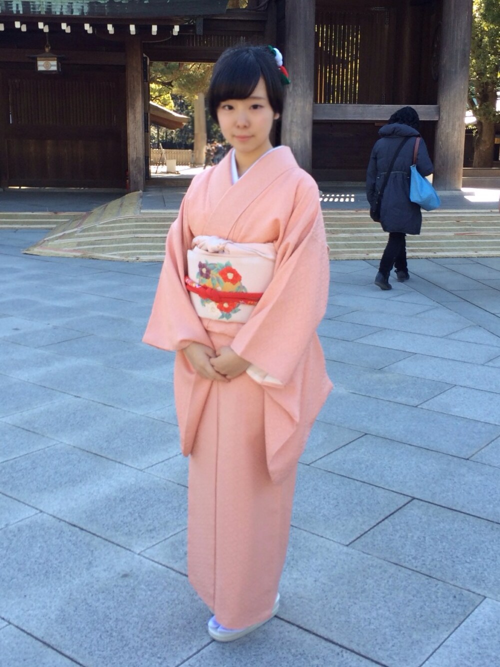 「ピンク、パーティースタイル、着物」｜「着物（浴衣、ピンク系）」を使った、３ｉ９ｕさん（レディース・145cm）の春コーディネートの1枚目の写真