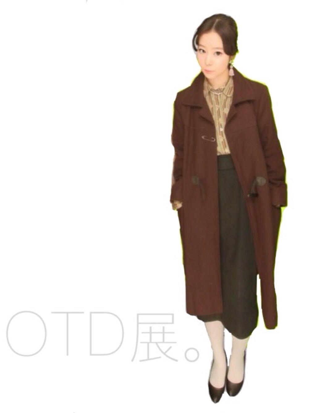 「古着、tutuanna、白タイツ、OTD展、大小、タッセル、ヘアアレンジ」｜「タッセルイヤリング（イヤリング、ピンク系）」を使った、３ｉ９ｕさん（レディース・145cm）の冬コーディネートの1枚目の写真