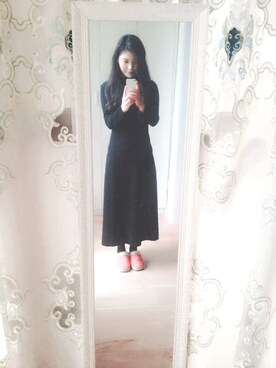 「cosstoreのアイテム（ワンピース、ブラック系）」を使った、cinderfuckingrella さん（レディース・165cm）の春コーディネート