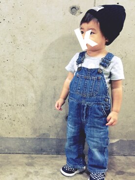 「babyGAP（babyGAP）のアイテム（つなぎ/オールインワン）」を使った、keikeikunさん（レディース・164cm）の秋コーディネート