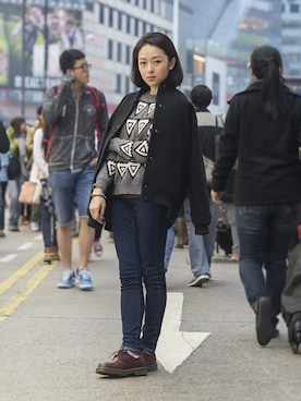 「MONKI（モンキ）のアイテム（その他アウター）」を使った、EASTTOUCHGIRLSさん（レディース・165cm）の冬コーディネート