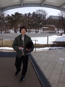 「ファークラッチ」｜「アイテム（ブルゾン）」を使った、みるちゃんさん（レディース・159cm）の春コーディネート