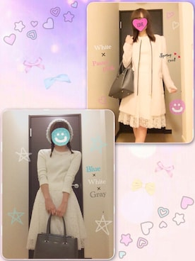 「水色」｜「アイテム（ノーカラージャケット）」を使った、ごったんさん（レディース・155cm）の春コーディネート