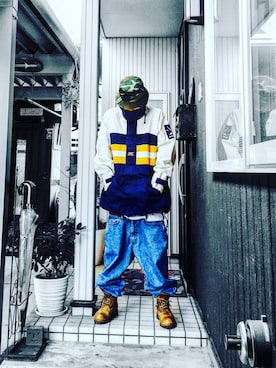 「HELLY HANSEN(ヘリーハンセン)のアイテム(ナイロンジャケット)」を使った、Dragon相馬さん(メンズ・174cm)の秋コーディネート