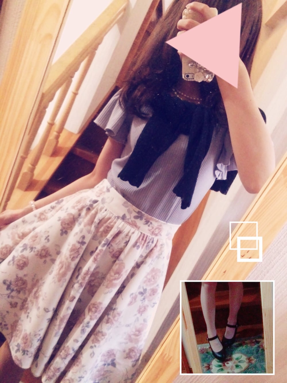 「evelyn」｜「evelynのアイテム（ニット/セーター、グレー系）」を使った、ゆじゅさん（レディース・153cm）の秋コーディネートの1枚目の写真