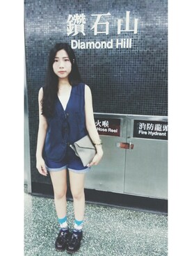 「PULL&BEAR（プルアンドベア）のアイテム（その他シューズ）」を使った、my_chungさん（レディース・168cm）の夏コーディネート