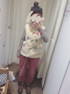 「TYAKASHAのアイテム（オールインワン・サロペット）」を使った、fishxxさん（レディース・155cm）の冬コーディネート
