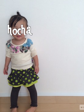 「Moujonjon（ムージョンジョン）のアイテム（スカート）」を使った、✴︎hicha_hocha✴︎さん（キッズ・90cm）の冬コーディネート