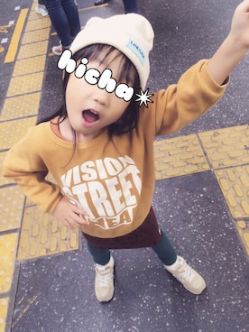 「娘」｜「アイテム（帽子）」を使った、✴︎hicha_hocha✴︎さん（キッズ・110cm）の冬コーディネート