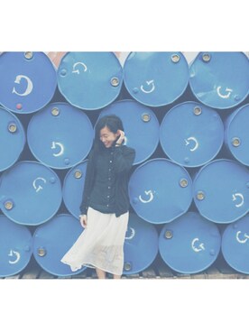 「blue」｜「アイテム（カバーオール）」を使った、CandyLamさん（レディース・158cm）の春コーディネート