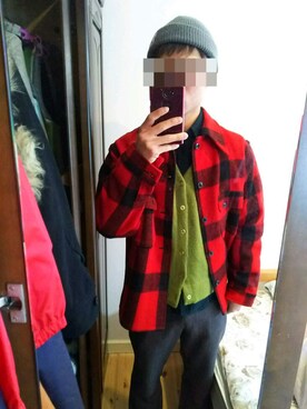 「A.P.C.（アーペーセー）のアイテム（スラックス）」を使った、オールドリッチさん（メンズ・173cm）の冬コーディネート