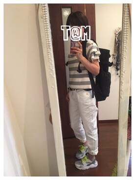 「Factor=（ファクターイコール）のアイテム（バックパック/リュック）」を使った、i_am_tamさん（レディース・153cm）の夏コーディネート