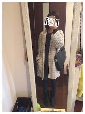 「cheap monday」｜「アイテム（チェスターコート）」を使った、i_am_tamさん（レディース・153cm）の秋コーディネート