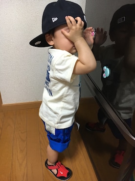 「キャップ部サンダルコーデ」｜komaさん（キッズ・80cm）の夏コーディネート