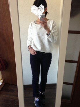 「NEW BALANCE（ニューバランス）のアイテム（スニーカー、ブルー系）」を使った、ハヤスさん（レディース・150cm）の春コーディネート