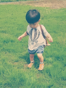 「George.（ジョージ）のアイテム（バッグ）」を使った、チョミ吉さん（キッズ・80cm）の春コーディネート