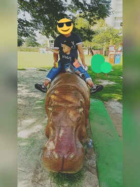 「遊園地」｜「アイテム（その他）」を使った、チョミ吉さん（キッズ・90cm）の秋コーディネート
