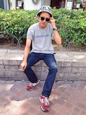 「BEAMS BOY（ビームスボーイ）のアイテム（アクセサリー）」を使った、やこさん（メンズ・169cm）の夏コーディネート
