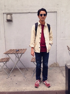 「BEAMS BOY（ビームスボーイ）のアイテム（アクセサリー）」を使った、やこさん（メンズ・169cm）の秋コーディネート