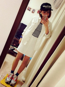 「NOMINE（ノミネ）のアイテム（帽子）」を使った、とみためいさん（レディース・153cm）の春コーディネート