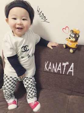「切り絵プリント」｜「アイテム（その他）」を使った、KANATAさん（キッズ・70cm）の冬コーディネート