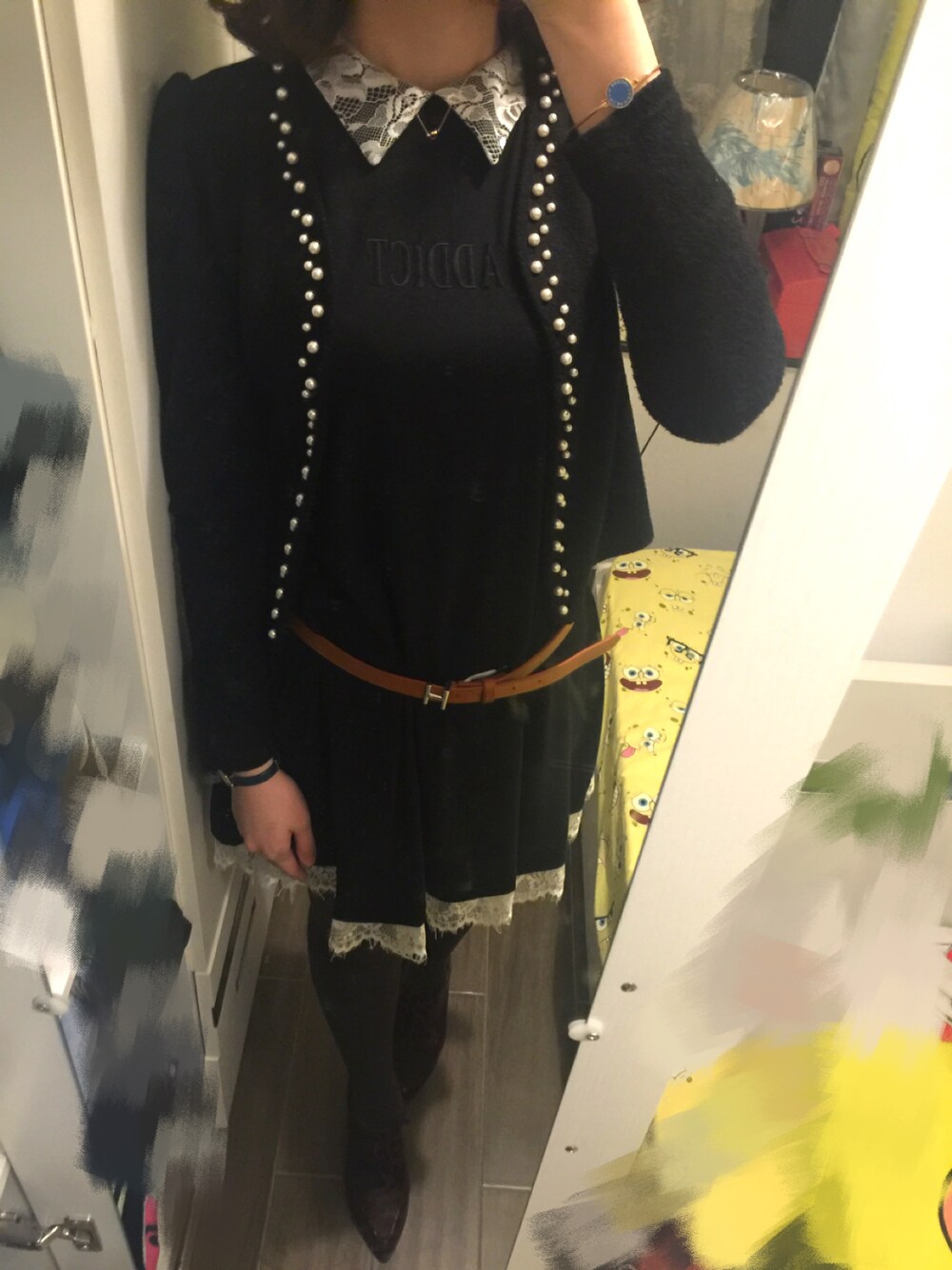 「gathering」｜「jouetieのアイテム（ワンピース、ブラック系）」を使った、Joey ZY Cさん（レディース・168cm）の春コーディネートの1枚目の写真