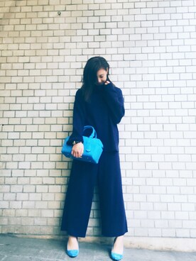 「ニットセットアップ」｜「アイテム（財布/小物）」を使った、mai nakayamaさん（レディース・158cm）の秋コーディネート