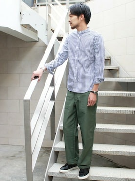 「GUNG HO（ガンホー）のアイテム（パンツ）」を使った、Saiさん（メンズ・180cm）の秋コーディネート