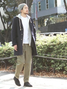 「JOURNAL STANDARD relume（ジャーナルスタンダード　レリューム）のアイテム（ニットキャップ/ビーニー）」を使った、Saiさん（メンズ・180cm）の冬コーディネート