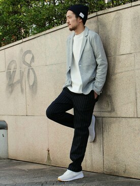 「JOURNAL STANDARD relume（ジャーナルスタンダード　レリューム）のアイテム（ニットキャップ/ビーニー）」を使った、Saiさん（メンズ・180cm）の冬コーディネート