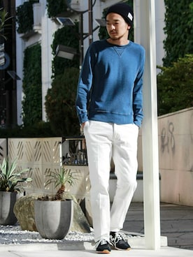 「JOURNAL STANDARD relume（ジャーナルスタンダード　レリューム）のアイテム（ニットキャップ/ビーニー）」を使った、Saiさん（メンズ・180cm）の冬コーディネート