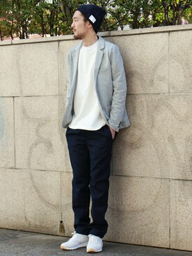 「JOURNAL STANDARD relume（ジャーナルスタンダード　レリューム）のアイテム（ニットキャップ/ビーニー）」を使った、Saiさん（メンズ・180cm）の冬コーディネート