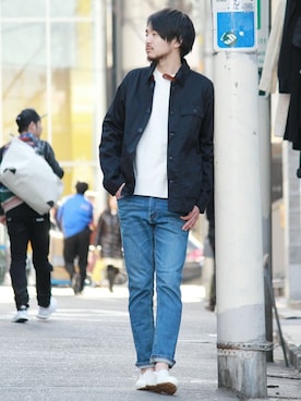 「JOURNAL STANDARD relume（ジャーナルスタンダード　レリューム）のアイテム（カバーオール）」を使った、Saiさん（メンズ・180cm）の冬コーディネート