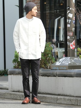 「JOURNAL STANDARD relume（ジャーナルスタンダード　レリューム）のアイテム（ニットキャップ/ビーニー）」を使った、Saiさん（メンズ・180cm）の春コーディネート