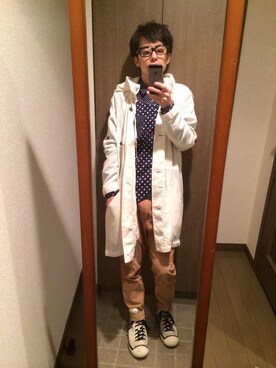 「mercibeaucoup,（メルシーボークー）のアイテム（その他アウター）」を使った、オーミチさん（メンズ・161cm）の春コーディネート