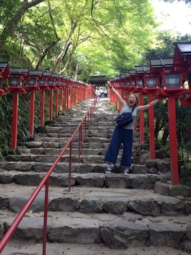 「貴船神社」｜ちとさん（レディース・153cm）の夏コーディネート