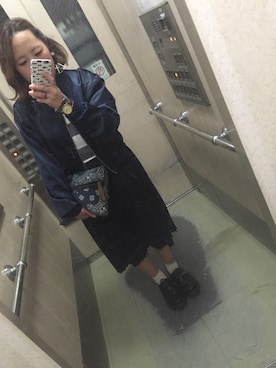 「MONKI（モンキ）のアイテム（ブルゾン）」を使った、ちとさん（レディース・153cm）の春コーディネート