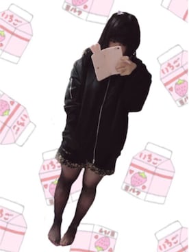 「iPhoneケース」｜「アイテム（ブルゾン）」を使った、nanaさん（レディース・162cm）の冬コーディネート