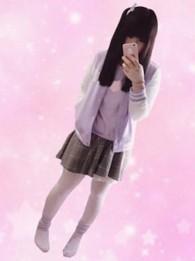 「ラベンダー」｜「アイテム（スタジャン）」を使った、nanaさん（レディース・162cm）の冬コーディネート