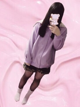 「BUBBLES（バブルス）のアイテム（ブルゾン）」を使った、nanaさん（レディース・162cm）の冬コーディネート