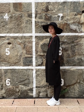「MONKI（モンキ）のアイテム（シャツワンピース）」を使った、 ringoshiro さん（レディース・165cm）の冬コーディネート