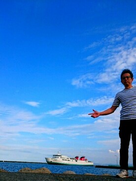 「海」｜「アイテム（福袋/福箱）」を使った、たかぶんごさん（メンズ・171cm）の秋コーディネート