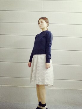「バレンタインデートスタイル」｜「アイテム（サンダル）」を使った、staff05さん（レディース・150cm）の冬コーディネート
